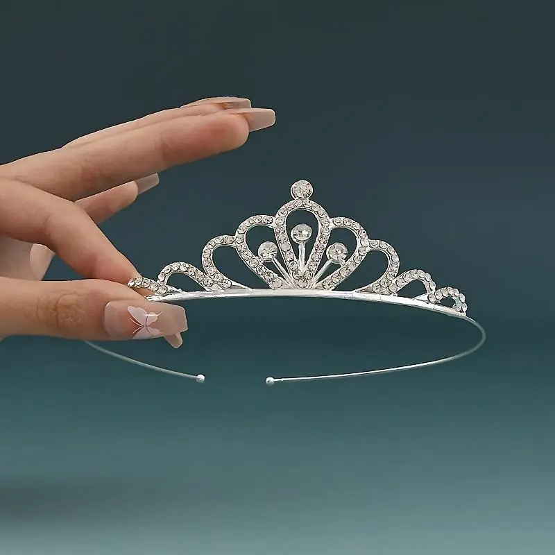 [Rhinestone Princess Crown] Elegant Rhinestone Princess Crown - Charming Tiara Headband for Birthdays & Special Occasions, Required, Princess Party Decorations