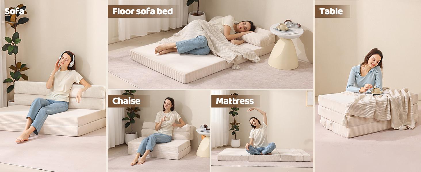 Juikury Folding Sofa Bed Comfy Sleeper Chair Couch Floor Sofa Foldable Mattress for apartment living room Bedroom furniture For Kid&Adults Pets Bed Juikury Folding Sofa Bed Comfy Sleeper Chair Couch Floor Sofa Foldable Mattress for apartment living room Bedroom furniture For Kid&Adults Pets Bed