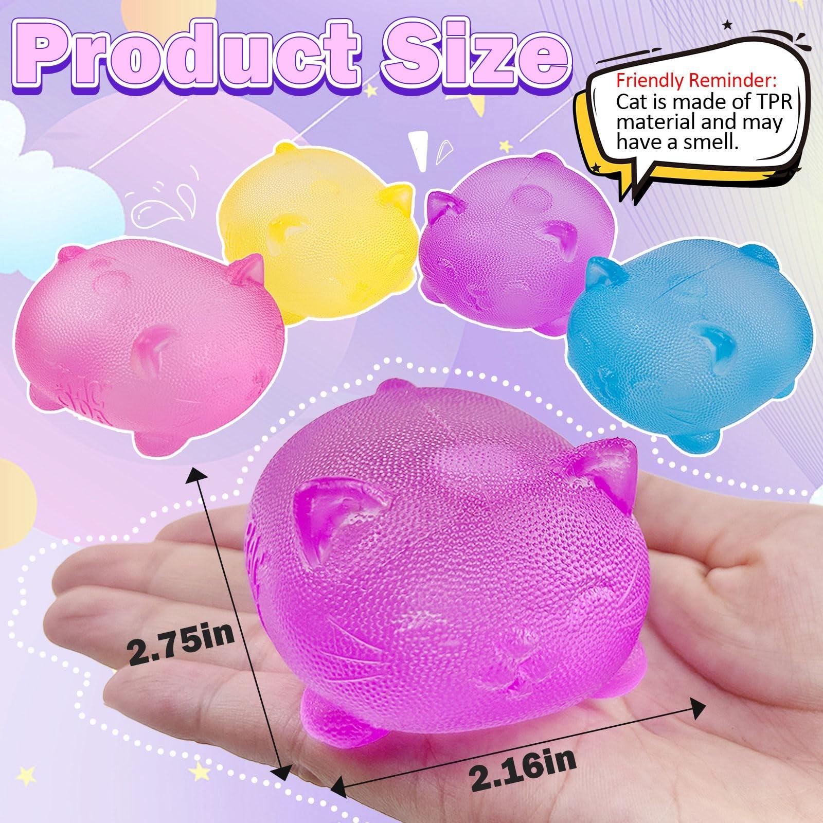 Stress Relief Cat Toy, Soft Candy Design, Anxiety & Focus Toy, Malt Sugar Filled Squeeze Ball, Sensory Game, Slow Bounce Stress Ball