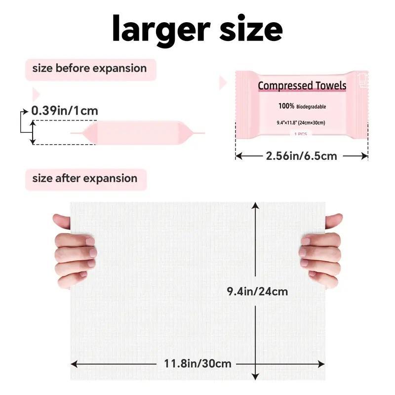 Disposable Compressed Towel Tablets - 30 Pieces Portable Compact Face Towels Suitable for Home Use, Camping, Hiking, Travel, Picnics, and Gym Workouts - Ideal for On-the-Go Hand Cleaning, Facial Cleansing, and Makeup Removal