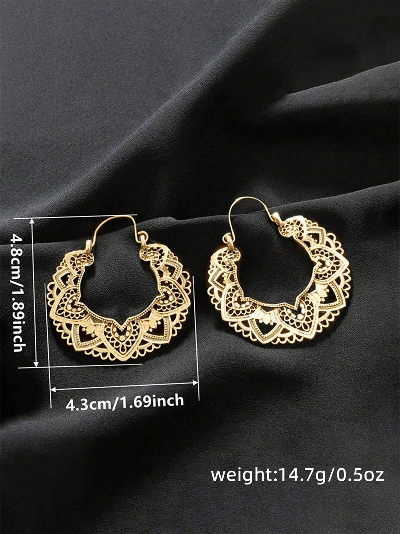 1 Pair Retro Style Hoop Earrings For Women For Wedding Anniversary Party Jewelry Valentine's Day Gift