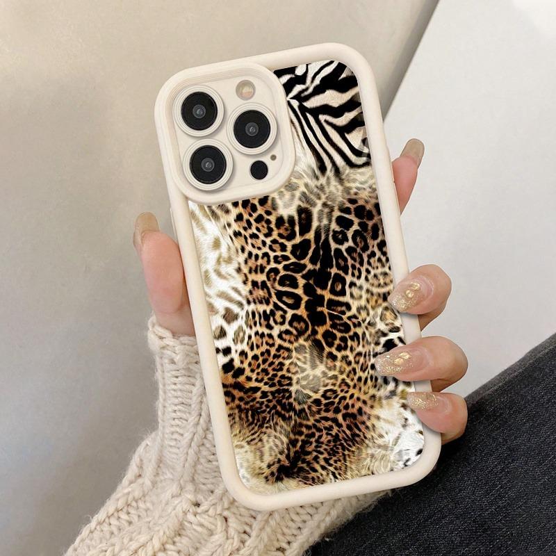 Leopard & Zebra Print Patchwork Wild Retro-Themed Phone Case, High Quality Protective Phone Case, Suitable for iPhone 17/16/15/14/13/12/11 Pro, Plus, Pro Max, Mini, X, XS,XSMAX, XR and Other Series, Shockproof, Lightweight, TPU Material, Accessories