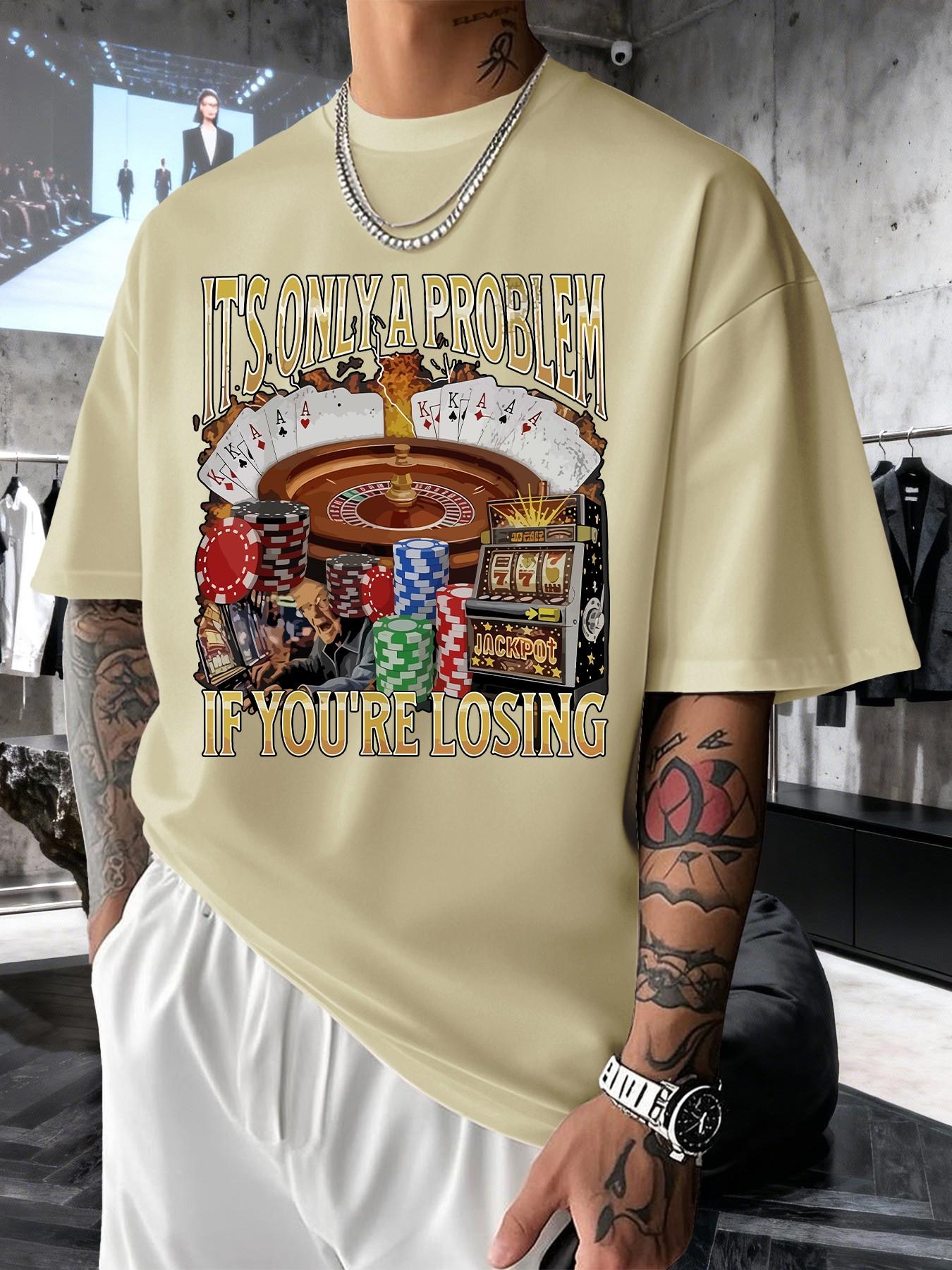 Men's Casual Graphic Print Short Sleeve T-Shirt, Slim-Fitting Long Top, Comfortable Round Neck, Spring Summer Fashion