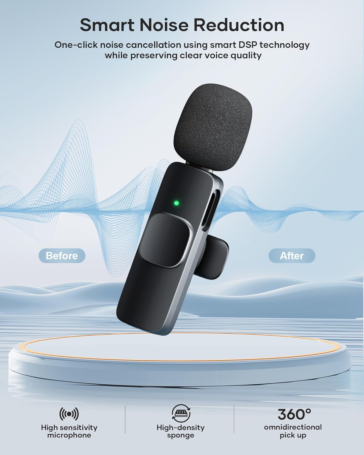 2 Pack Lavalier Microphone for iPhone iPad and Android Phone, Lapel Mic Plug and Play Wireless Mic Noise Reduction Mini Microphone for Video Recording Interview Podcast Vlog YouTube Tiktok