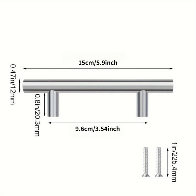 6 Pack Stainless Steel Cabinet Handles - 7 Inch Brushed Nickel Knobs, 5 Inch Center-to-Center, Modern Kitchen Hardware, Easy to Install Du Drawer Pulls, Minimalist Design, Sturdy Construction, High-Quality Surface Finish, Essential for Home Renovation