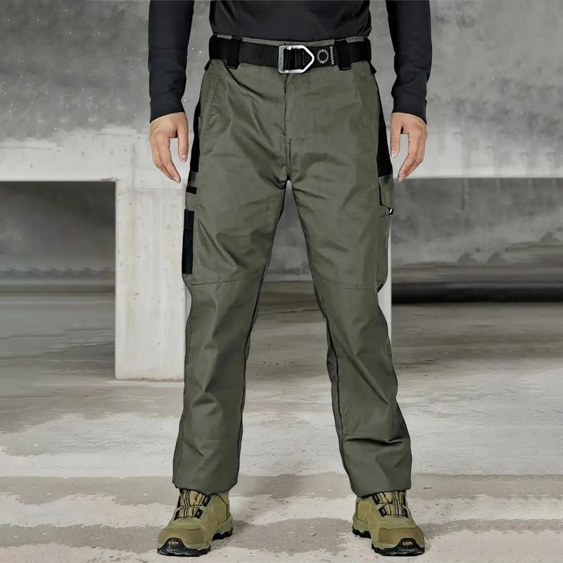 4pcs Men'S Tactical Cargo Pants, Multi-Pocket Design, Solid Color, Elastic Waistband, Ideal for Construction Workers, Hiking, Exploring,Menswear Breathable Casual Comfy Fashion Day Outdoor cargo pants for men slacks pantalones para hombre