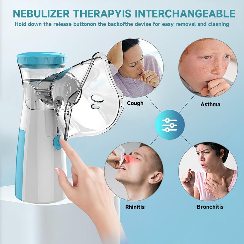 Portable Handheld Nebulizer, Mesh Spacer Machine with Accessories for Adult & Kid, Handheld Electric Atomizer for Home use Travel(Batteries Not Included)