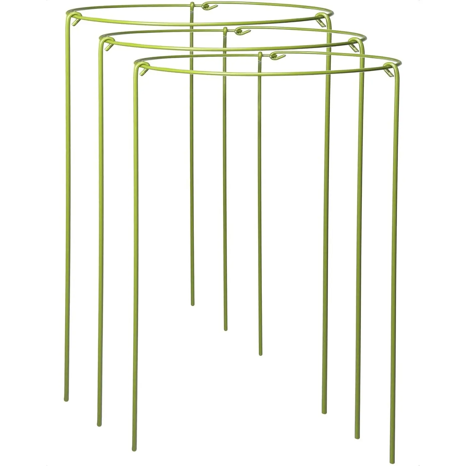 3-Pack Heavy Duty Plant Support Stakes, Metal Plant Ring Cages for Indoor Outdoor Plants, Adjustable Garden Stakes for Peonies, Monstera, Pothos, Hydrangea, Vines & Potted Plant (10" W x 17" H)