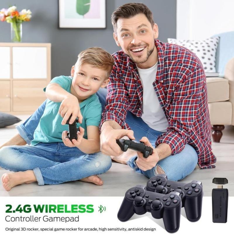 【Value for Money Bundle】4K Wireless Retro Game Console,Nostalgia Stick Game 4K HDMI Output,Plug and Play Video Game Stick Built in 1800 Games