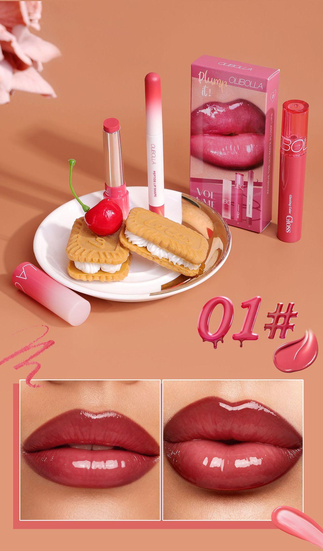 3 Piece Matte Lip Liner Set, Water Gloss Lipstick Makeup Combo, Long-Lasting Non-Fading, Easy Application, Perfect for Students and Dates, Lippie Pencil Kit