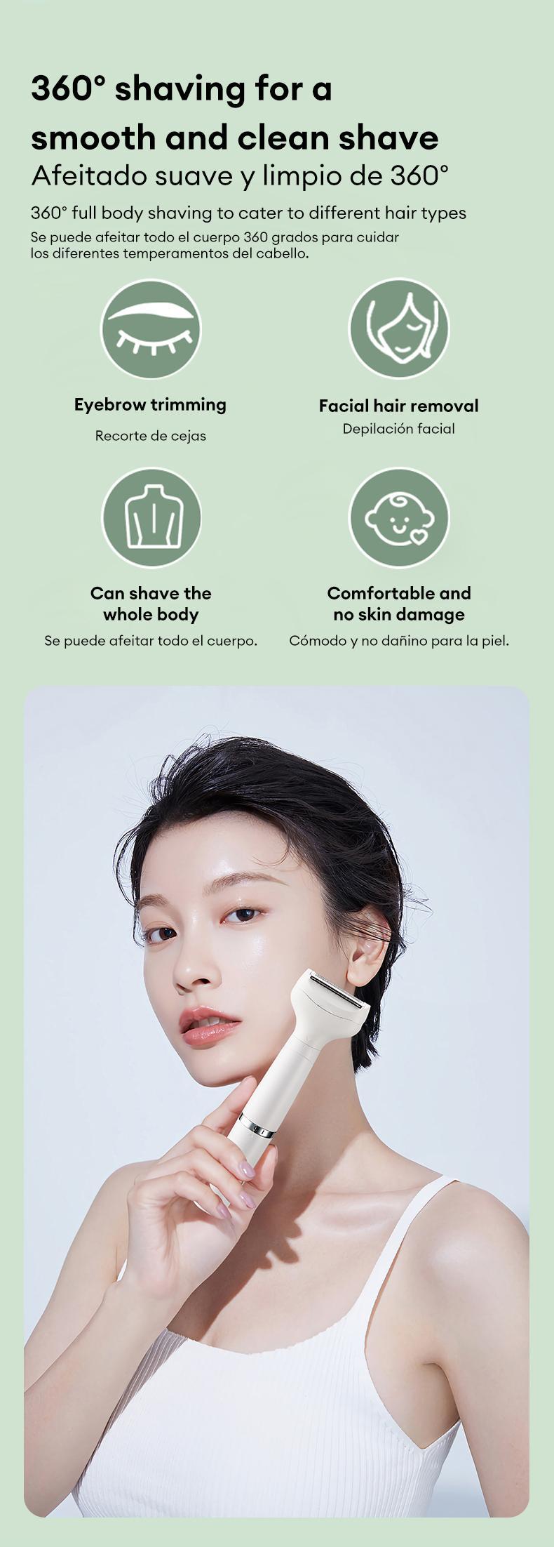 Skyworth Electric Trimmer for Man & Women, Rechargeable 4 in 1 Body & Facial Hair Removal, Waterproof Wet & Dry Use Precise Safe Trimmer