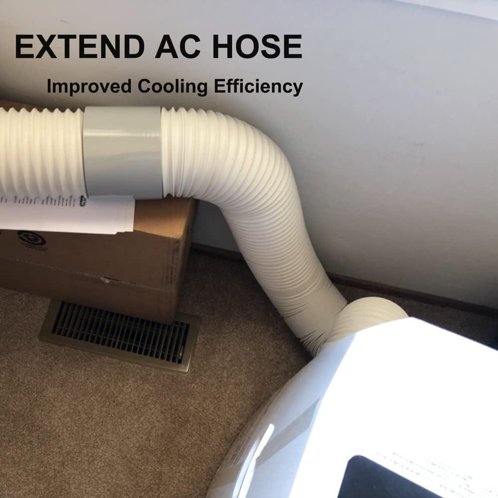 5.9-Inch/15cm Air Conditioner Hose Connector, AC Hose Coupler, Easy Installation Portable Ac Exhaust Pipe Adapter, Compatible with Clockwise and Counterclockwise Threads, Aircon Accessories