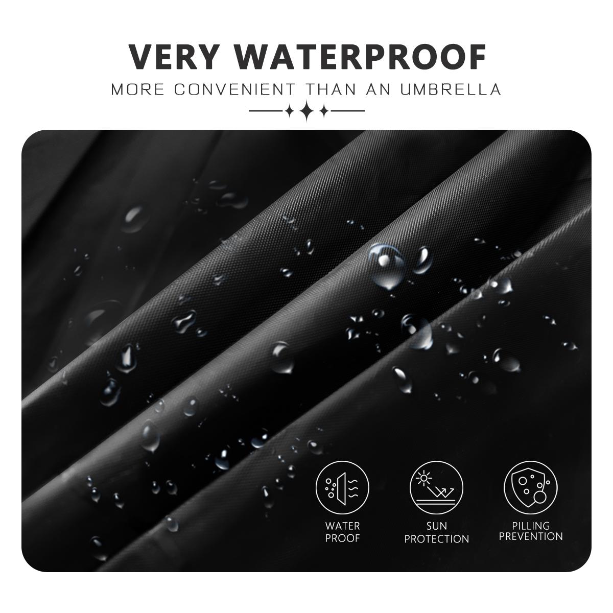 Adult Black Waterproof Shell Raincoat - Single-Pack, Adjustable Hat, Long-Length, Rainproof, Windproof Fabric Calms Breezy Hikes, Fold-Pack Light, All Seasons, Stay Dry for Camping Hiking Activities