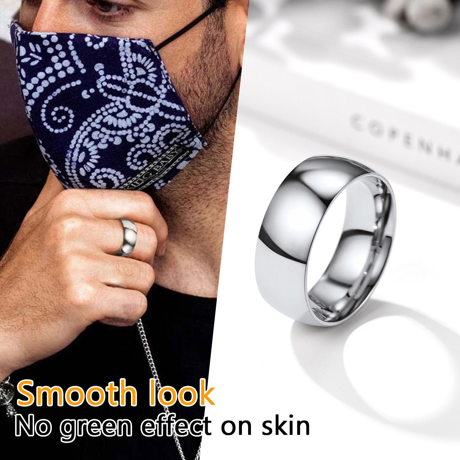 PROSTEEL 8mm Ring Stainless Steel Wedding Bands Thick Ring Thumb Rings Jewelry Unisex For Men Women with Gift Box