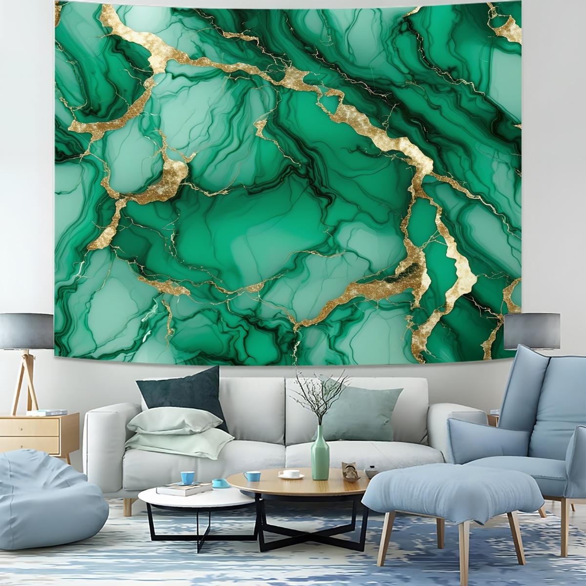 Marble Tapestry Wall Hanging, Gold Foil Vein Abstract Art Wall Tapestry, Luxury Modern Aesthetic Tapestry for Bedroom Living Room Dorm Home Decor