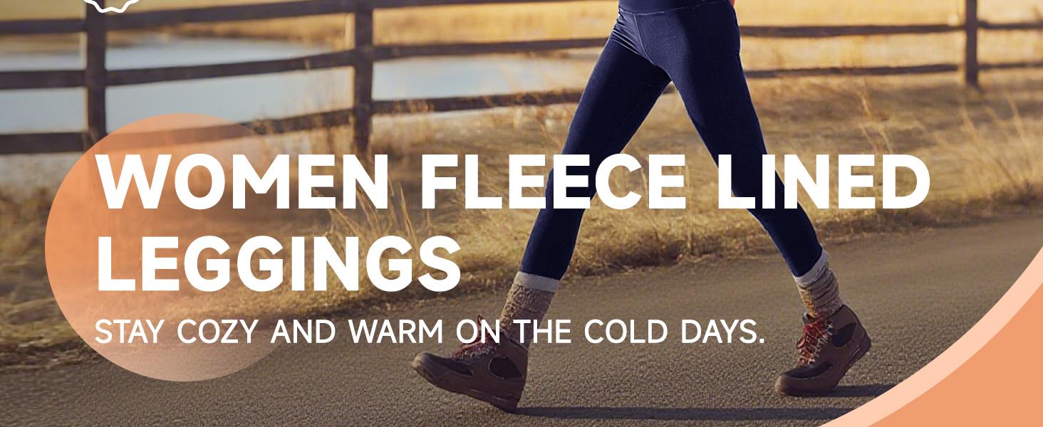 sportsFleece Lined Leggings Women - Winter Thermal Warm Thick Lining Pants