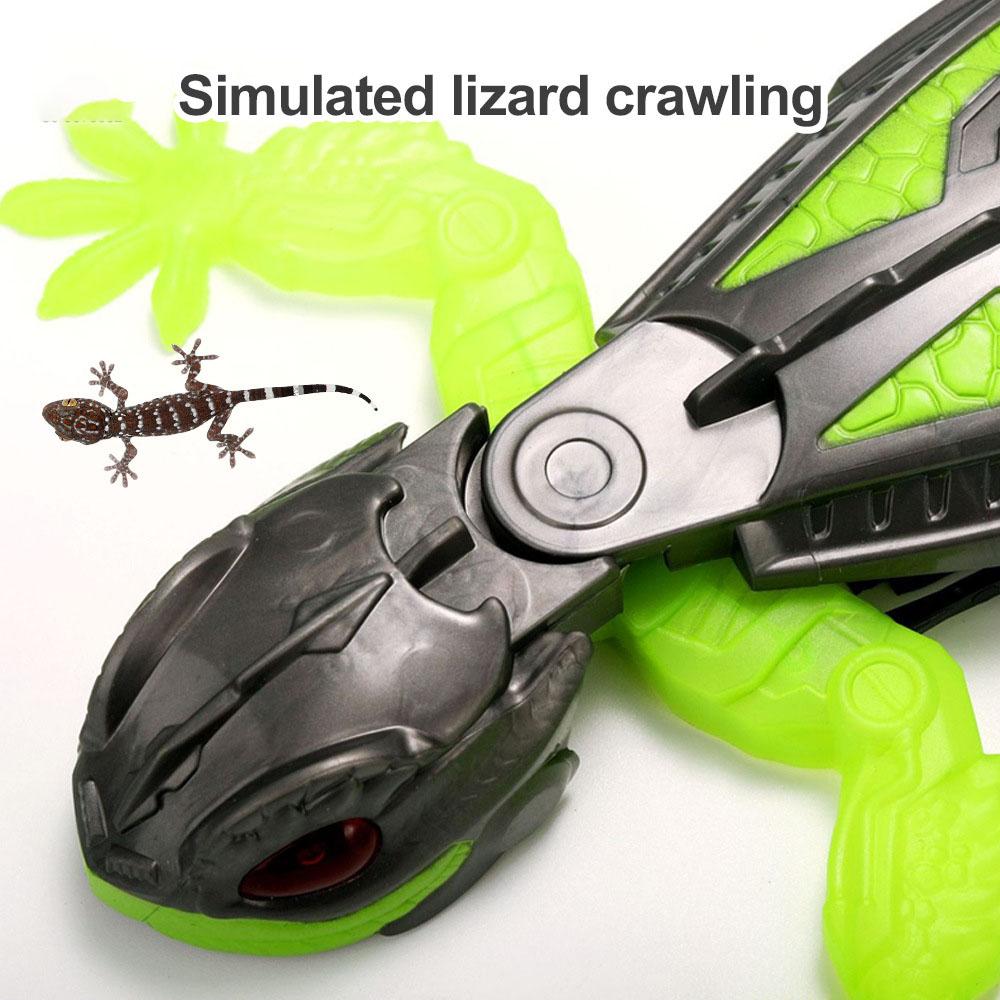 Wall Climbing Lizard Chameleon Car with LED Lights, Interactive Pet Toy for Cats & Kids, Rechargeable Battery Included, Fun Home Entertainment Game