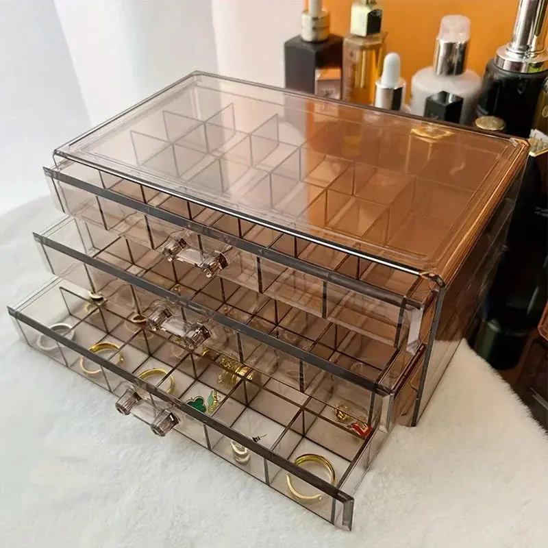 72-Slot Three-Tier Jewelry Box - Large Capacity Ring, Earring, and Necklace Organizer Display Tower