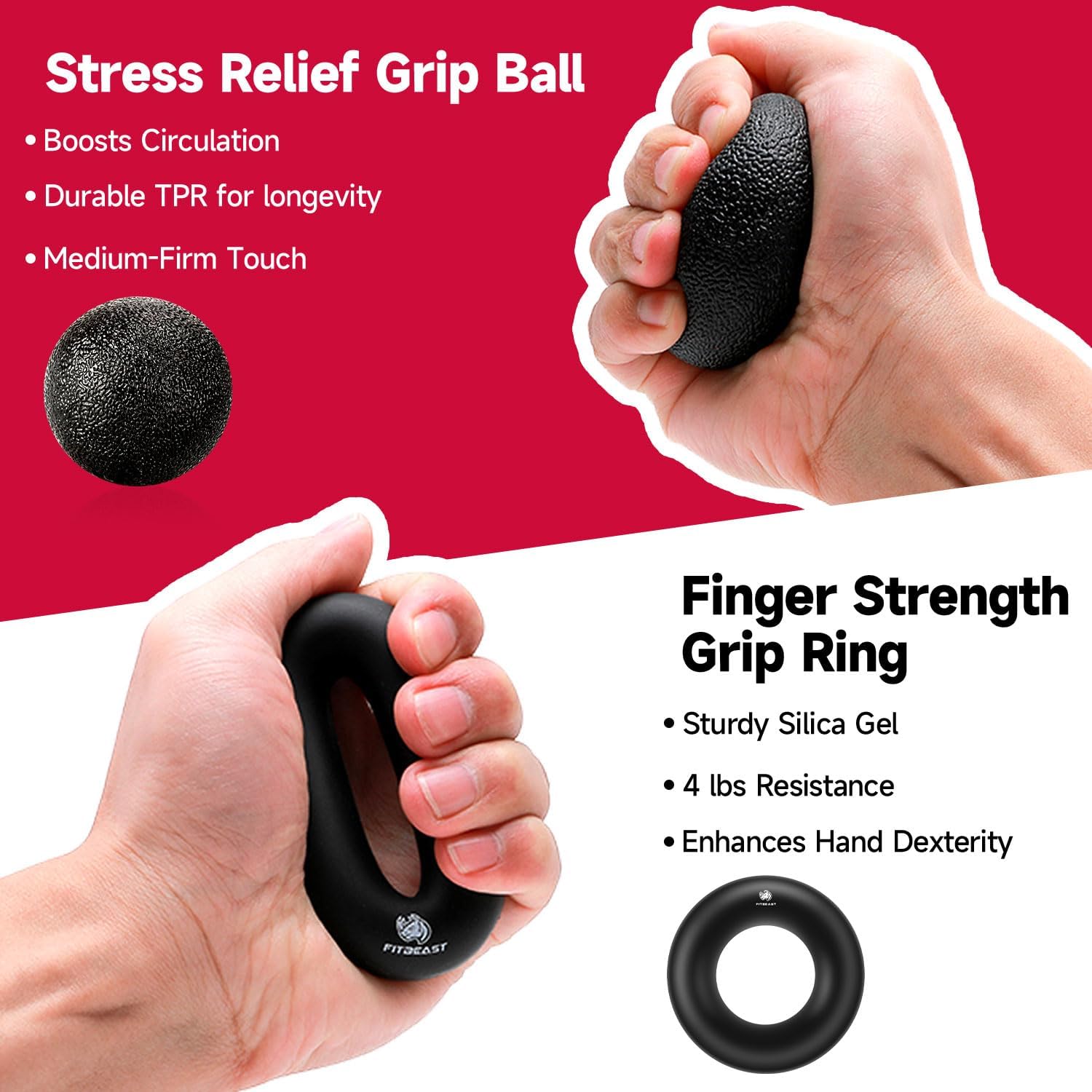Grip Strengthener Forearm Strengthener Hand Grips Strengthener Kit - 5 Pack Adjustable Resistance 10-130 lbs Forearm Exerciser，Grip Strength Trainer for Muscle Building and Injury Recovery for Athletes workout strengthener exercise kit ball exerciser