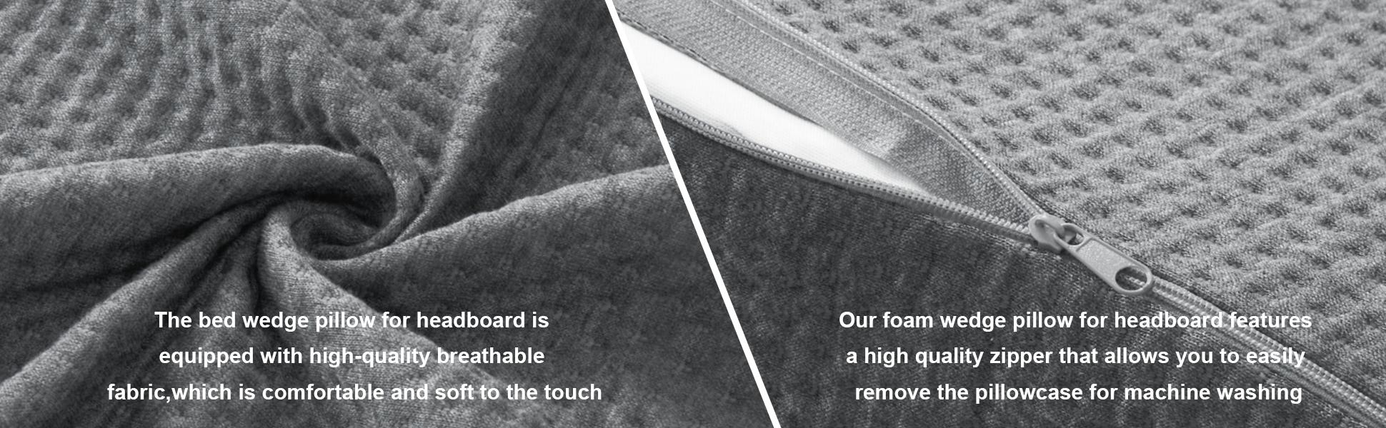 Gap Filler Bed Wedge Pillow for Headboard Gap, High-Density Memory Foam with Breathable CoverBed, Mattress Gap Filler(0-8"), Bed Wedge for Gap Between Your Headboard and Mattress Dark Grey, Gift for Summer, Memorial Day