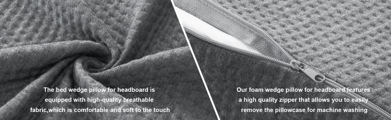 Gap Filler Bed Wedge Pillow for Headboard Gap, High-Density Memory Foam with Breathable CoverBed, Mattress Gap Filler(0-8"), Bed Wedge for Gap Between Your Headboard and Mattress Dark Grey, Gift for Summer, Memorial Day