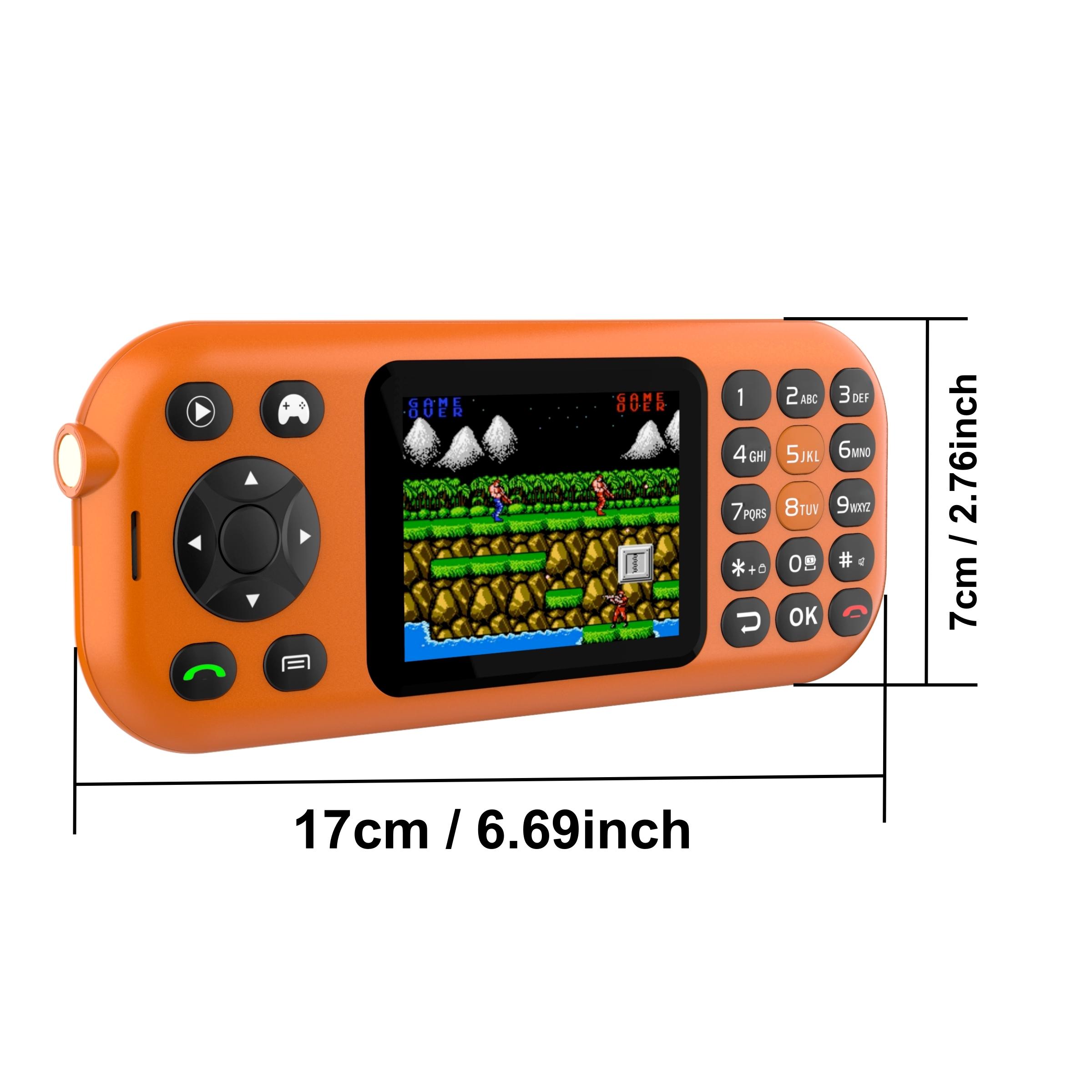 FUFFI Game Phone comes with 200 classic games pre-installed. It features a 2.8-inch screen, a 2500mAh battery, 2G network, dual SIM dual standby, a metal integrated frame, and an ultra-bright flashlight. It is a multi-functional game phone.