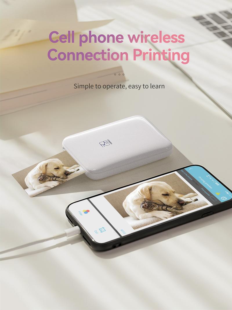 Hanin Mini Bluetooth Photo Printer MT53, portable, wireless, 2x3 inches, instant color photos, compatible with iPhone and Android, GiftedInLove