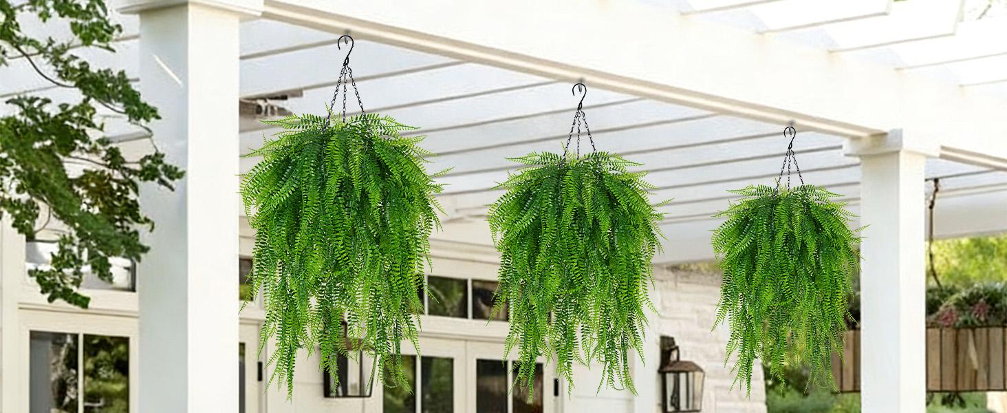 Fake Plant Artificial Fern Baskets 2 Set Fake Ferns Plants Artificial 23.6" Artificial Ferns for Outdoors Front Porch Home Fake Plant Artificial Fern Baskets 2 Set Fake Ferns Plants Artificial 23.6" Artificial Ferns for Outdoors Front Porch Home