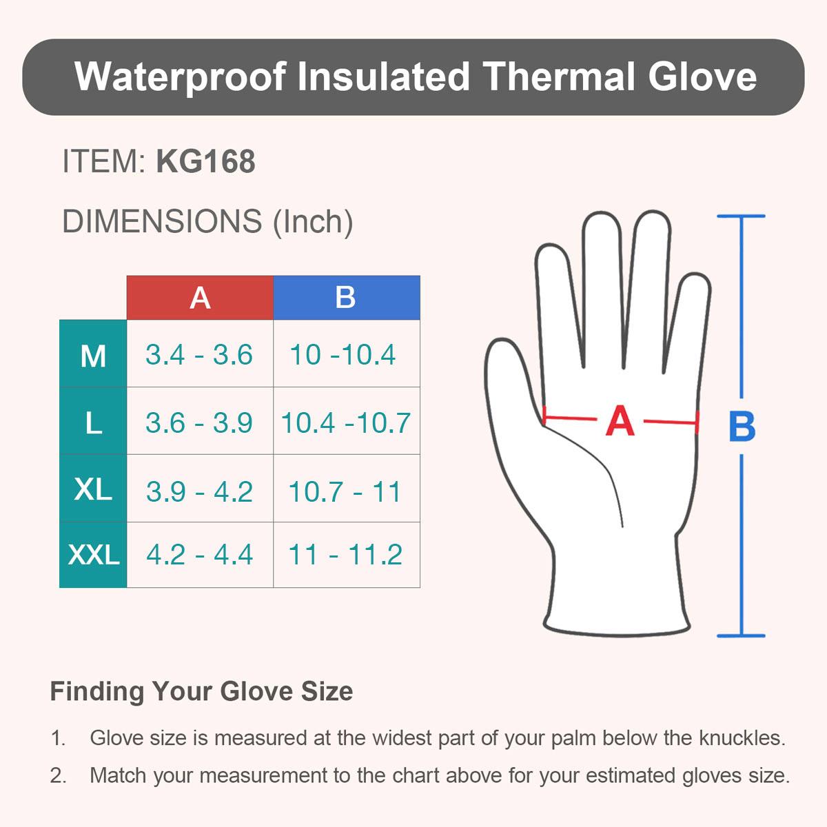 KAYGO KG145 Protector 100% Waterproof Thermal Winter Work Gloves for Men and Women Double Latex Coated Insulated Warm Liner for Construction Cold Storage Snow Shoveling Grocery Store Landscaping Warehouse Outdoor Activities and Winter Jobs