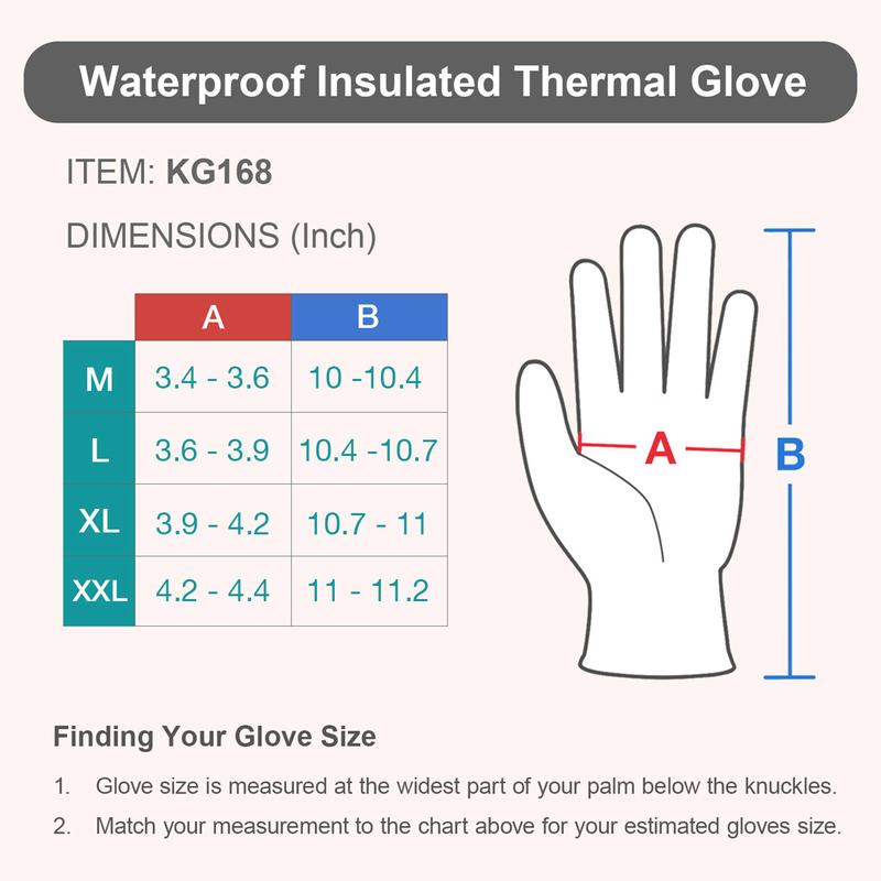 KAYGO KG145 Protector 100% Waterproof Thermal Winter Work Gloves for Men and Women Double Latex Coated Insulated Warm Liner for Construction Cold Storage Snow Shoveling Grocery Store Landscaping Warehouse Outdoor Activities and Winter Jobs
