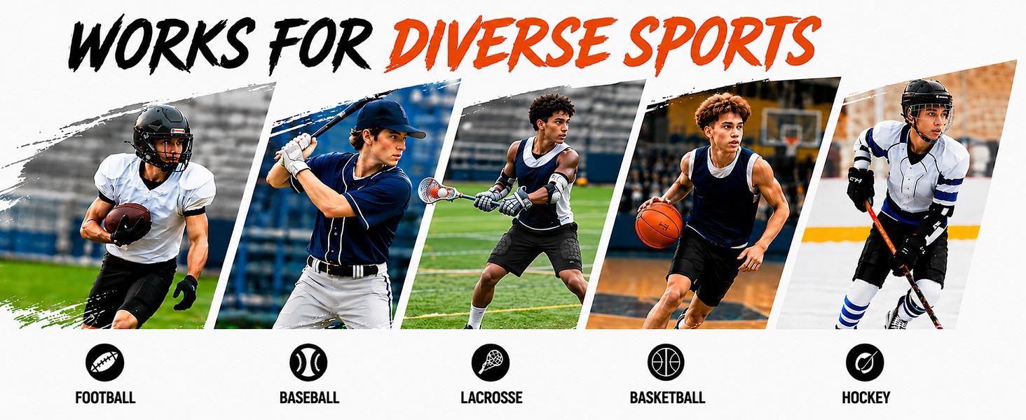 Boys' Compression Fabric Youth Football Girdle with 5 Hip-Thigh-Tail Pads, Multi-Size Protective Practice Pants for Football/Baseball/Rugby