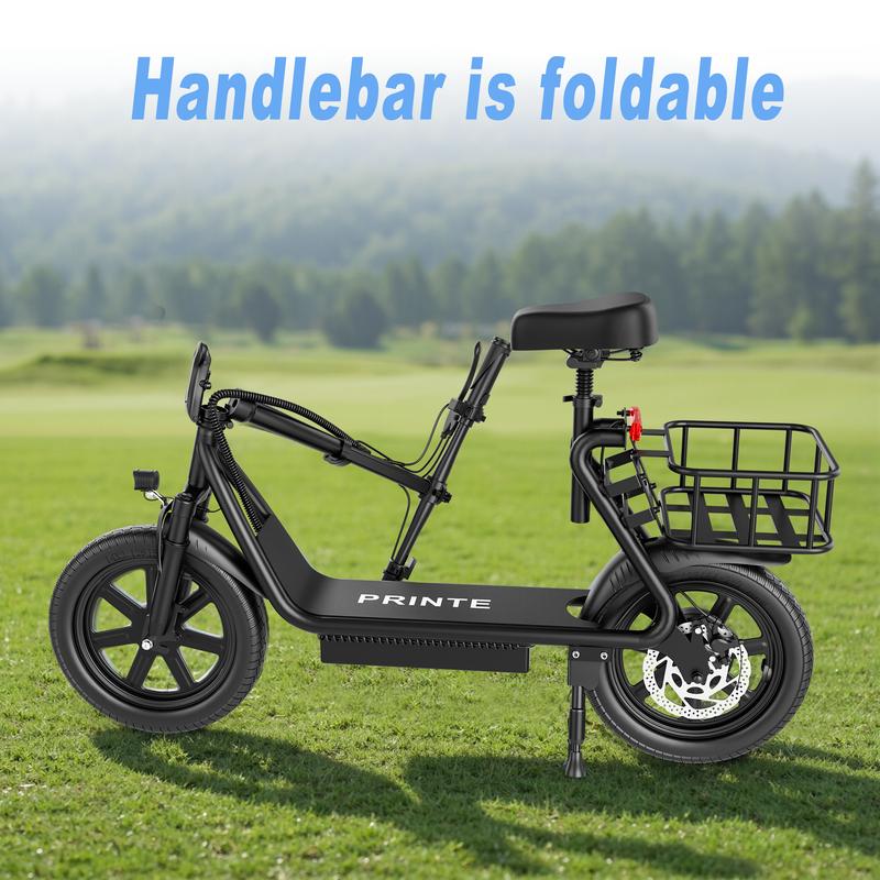 Electric Scooter, Top Speed 22 MPH, Rear Disc Brake + Electronic Brake,14 inch Inflatable Tires,E Scooter with Seat for Adults