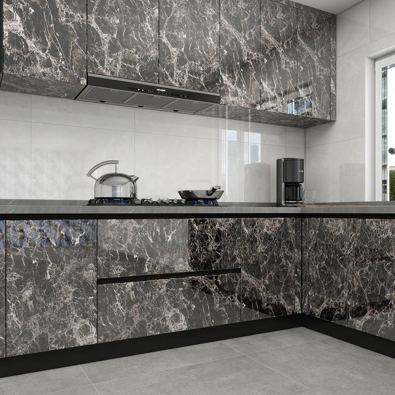 Marble Pattern Self-adhesive Sticker, 1pc Waterproof Decorative Paper for Countertop Furniture Table, Decorative Wallpaper for Living Room Kitchen Bathroom Home Interior Decor, Interior, Design, Modern, Room Decor pegatinas decorativas