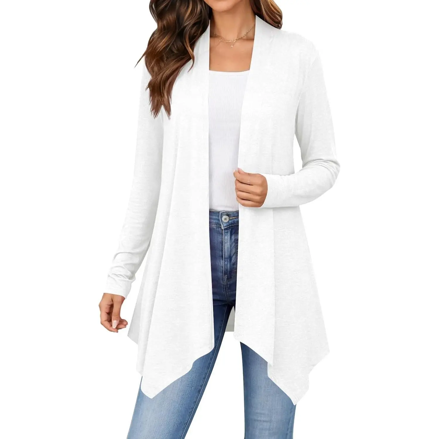Women's Long Sleeve Lightweight Draped Open Front Loose Casual Cardigan 2026 Fashion Clothing(Gift)