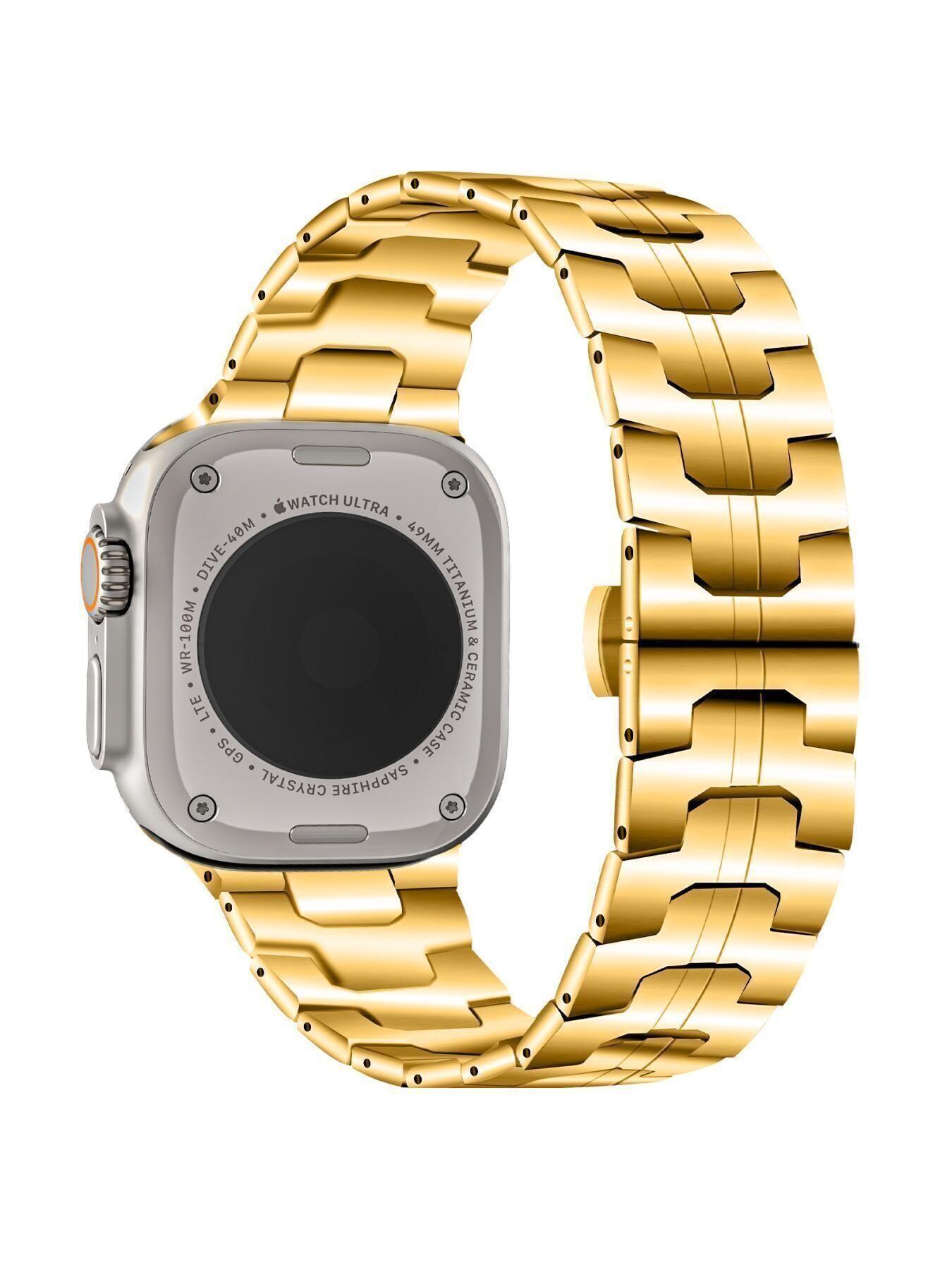 Iron Man Stainless Steel Butterfly Buckle Watch Strap for Apple Watch Series 1-11 and Ultra 2