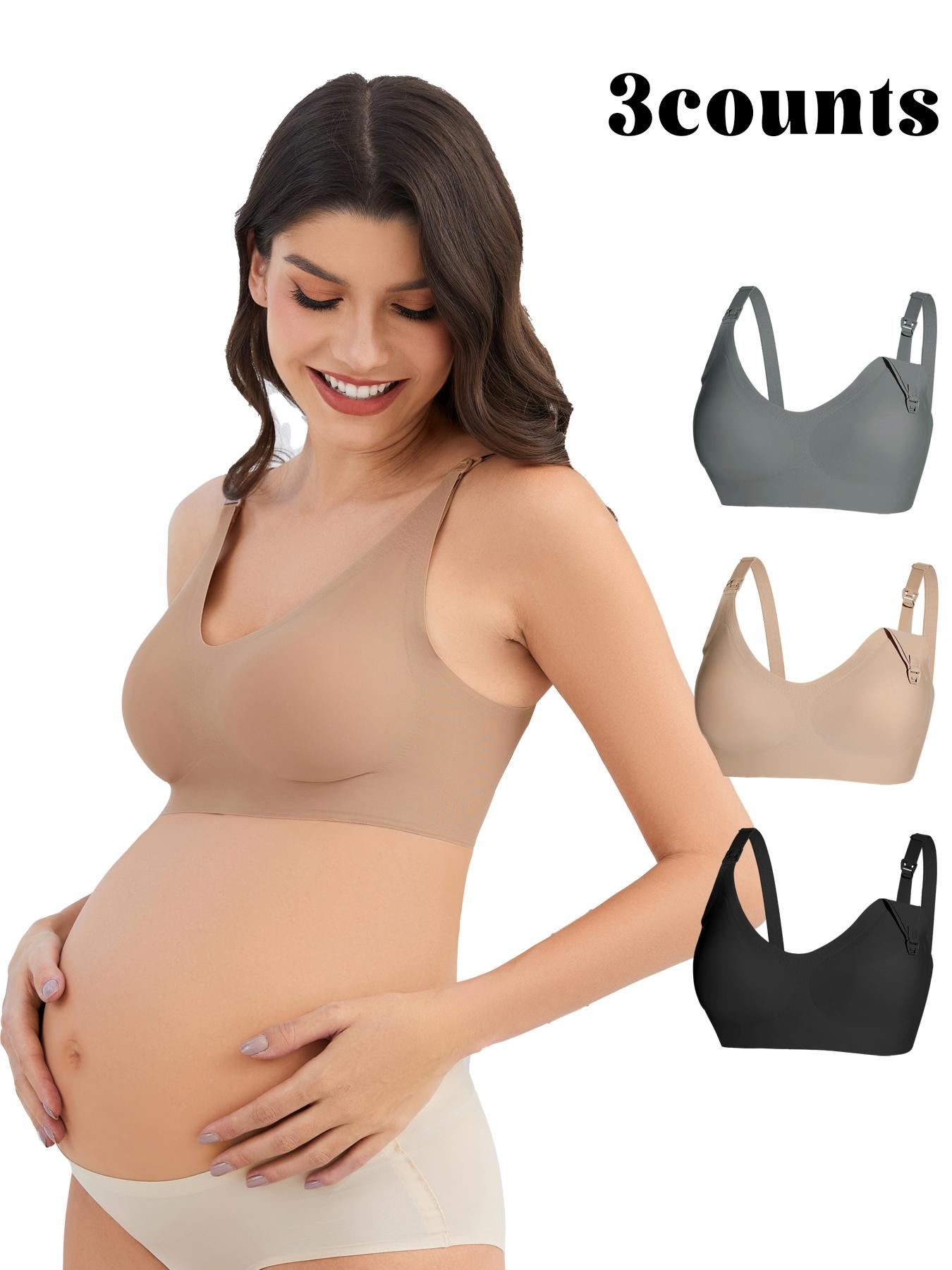 Women's Maternity Nursing Bra Set, Front Button Design, Comfortable Breastfeeding Support, Casual Style, All Season Wear, Maternity Bras