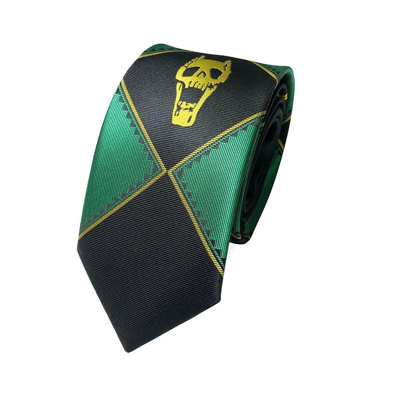 Anime JoJo's Bizarre Adventure Tie Kira Yoshikage Halloween Cosplay Costume Accessories KILLER QUEEN Skull Heavens Door Necktie