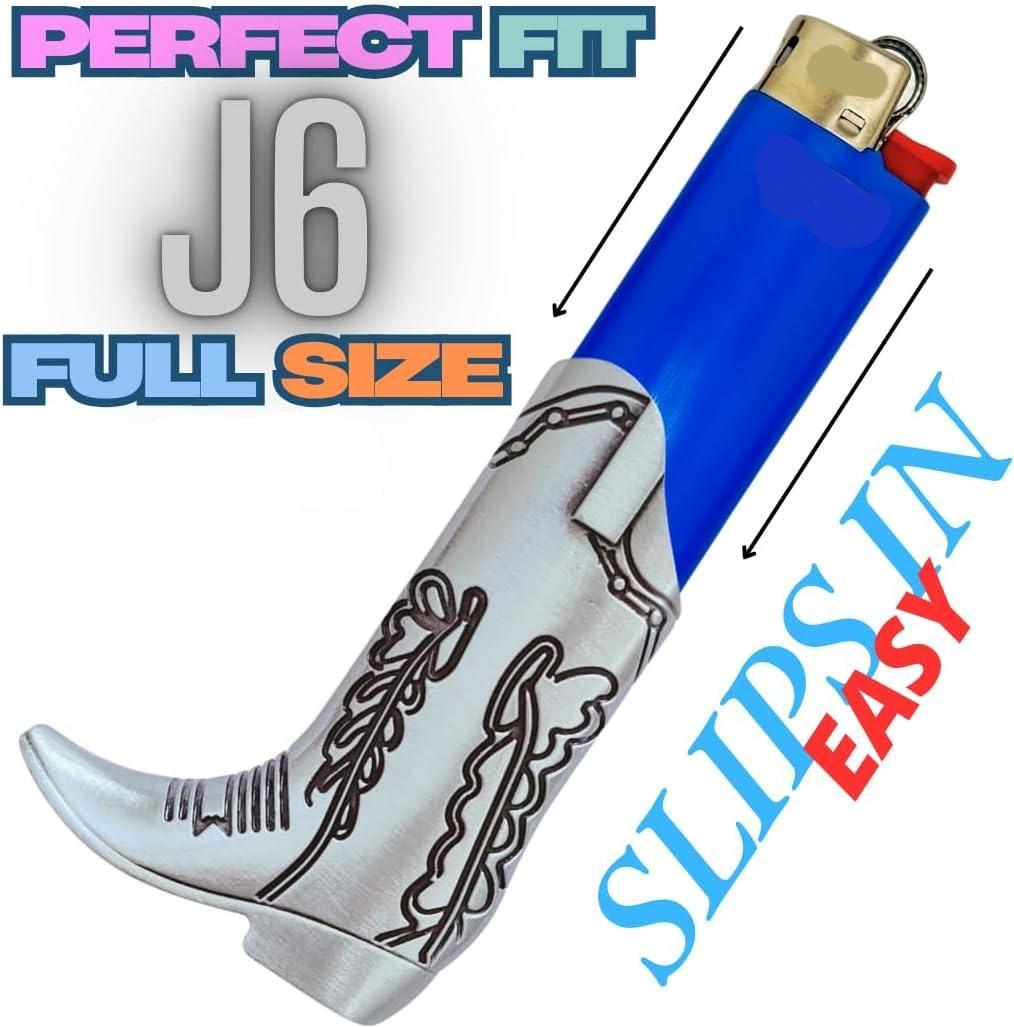 Cowboy Boot Lighter Case. Cow Boy Boot Lighter Holder Sleeve for J5 and J6 BIC Lighters. | Lighters NOT Included