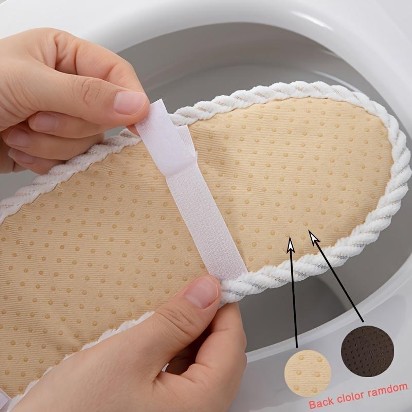 1 Pair of New Toilet Seat Covers, Hook and Loop Fastener Toilet Seat Covers, Household Toilet Mats, Toilet Seat Cushions, Suitable for All Seasons, Washable