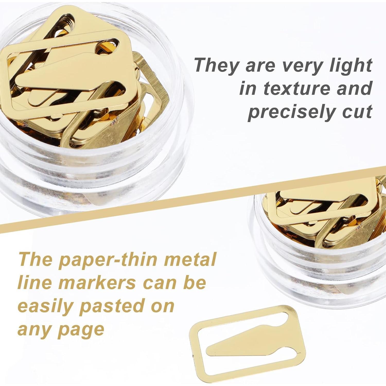 100 count Book Line Markers, /Rose  Metal Bookmarks Tin Mixed Metals Book Page Markers Book Marker Clips Book Annotation Supplies