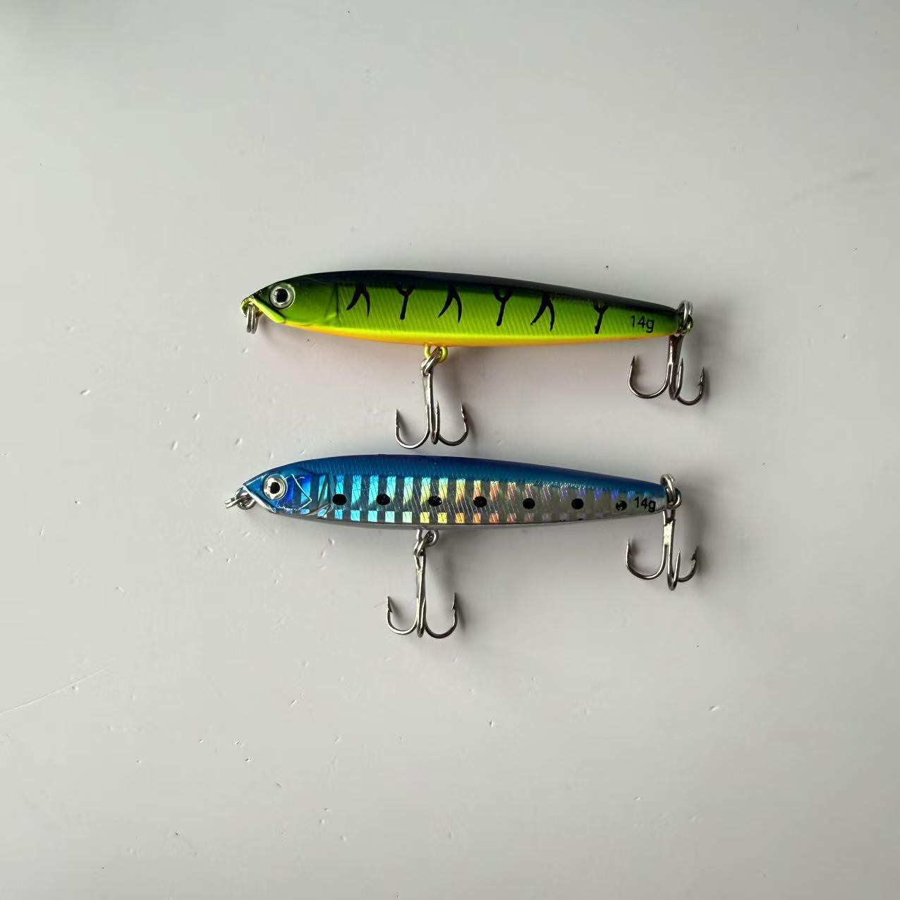 Big Brand Reproduction, Bestseller, 2pcs, Lure Minnow Submerged Lead Pencil Vibrating Far-Cast Imitation Artificial Lure with Sound Bead, Suitable for Freshwater and Saltwater Fishing, Fishing Accessories, Tackle, and Gear