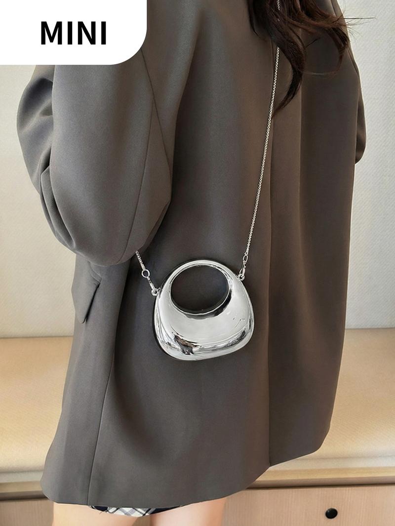 Women's Mini Fashionable Glitter Design Evening Bag. CasualVersatile Solid Color Hobo Purse Shoulder Bag for Party, Trendy Al-match Commuter Bag for Daily Used，Christmas Gift, Valentine's Day Gift, Ideal Gift