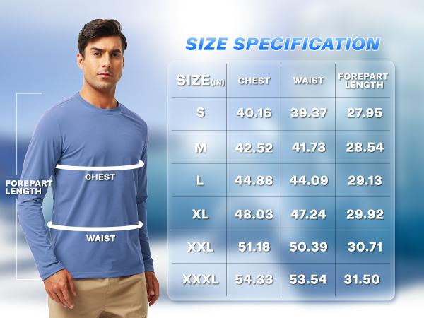 GEMYSE Men's Long Sleeve UPF 50+ Shirts Sun Protection Quick Dry Athletic Lightweight T-Shirt for Fishing Workout Rashguard
