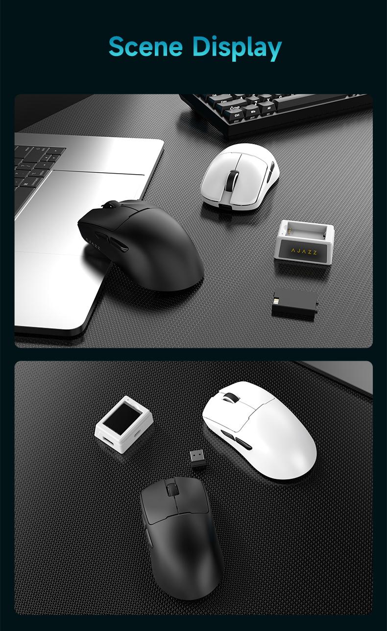 AJAZZ AJ159 V2 Wireless Game Mouse Second Battery Swap Instant Full Power Professional Competitive Drive Game PAW3395 Sensor the third mock examination Computer Office Mouse DPI32000 supports multiple systems for games and office Gaming Pc Accessories