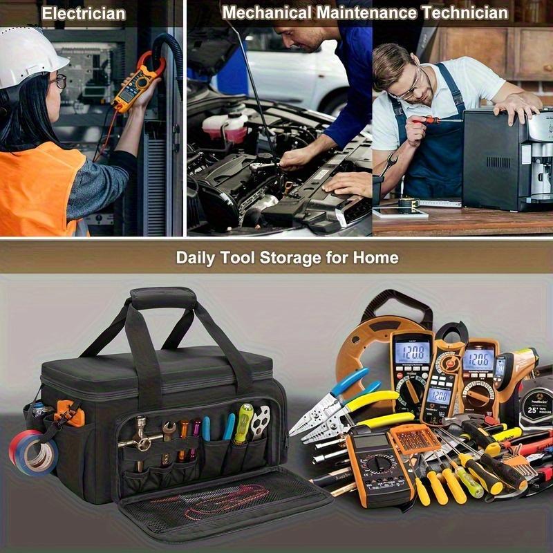 1PCS technical toolkit, maintenance technician tool storage bag, practical multi compartment storage bag, multifunctional tool handbag, Tool Bag Organizer