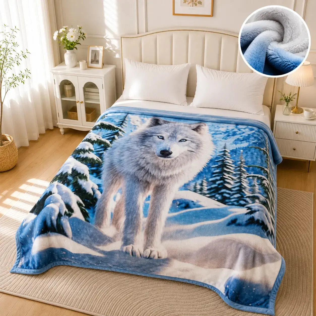 [US Seller]Animal Mink Throw Blanket Double, King Size 200x240cm Super Soft Plush Fluffy Warm Bed Sofa Throw Winter Blanket, Soft Lightweight UK Blanket
