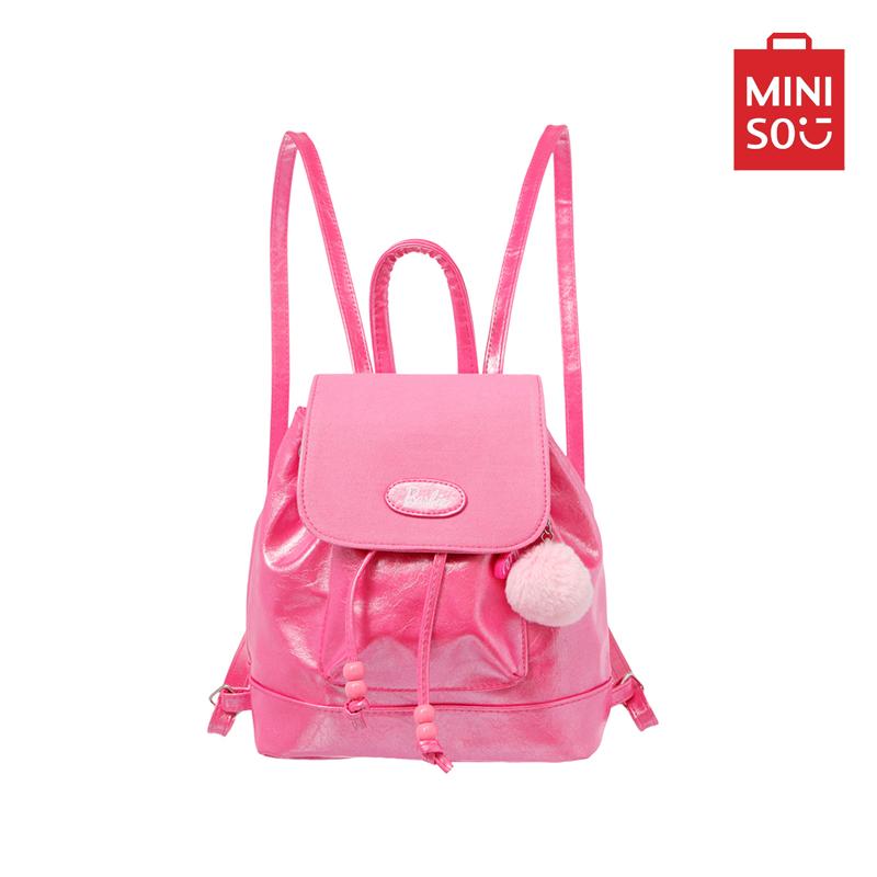 【Festive Bag】Miniso Fancy Barbie Collection Backpack (Pink&Green) - Perfect Festive Bag for Girls, Holiday & Holiday Haul