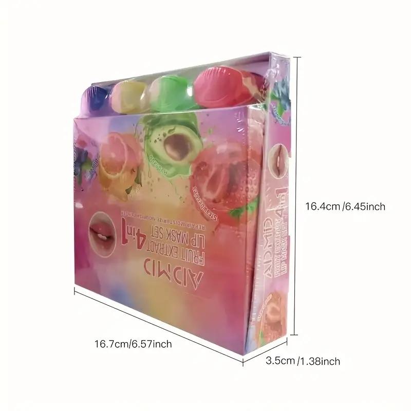 24-Piece Fruit Jelly Lip Balm & Mask Set, Long-Lasting Moisturizing, Colorless, Suitable for Light Skin Tone Women, Perfect Gift