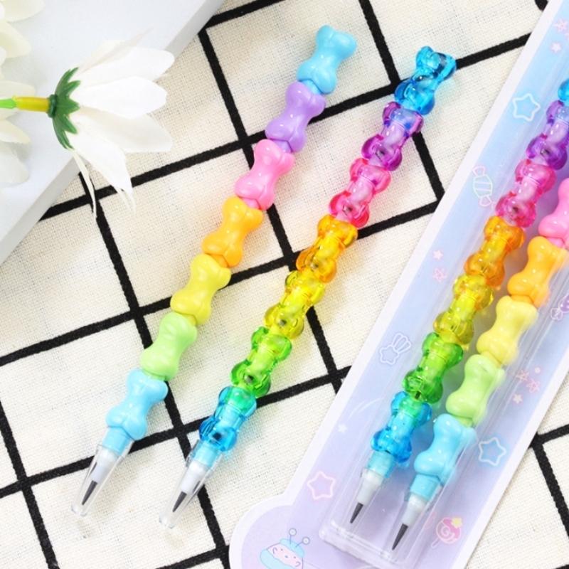 Cute Cartoon Design Pencil, 2 Sets Detachable Creative Design Pencil, Multifunctional Bullet Tip Pencil for Home School Office