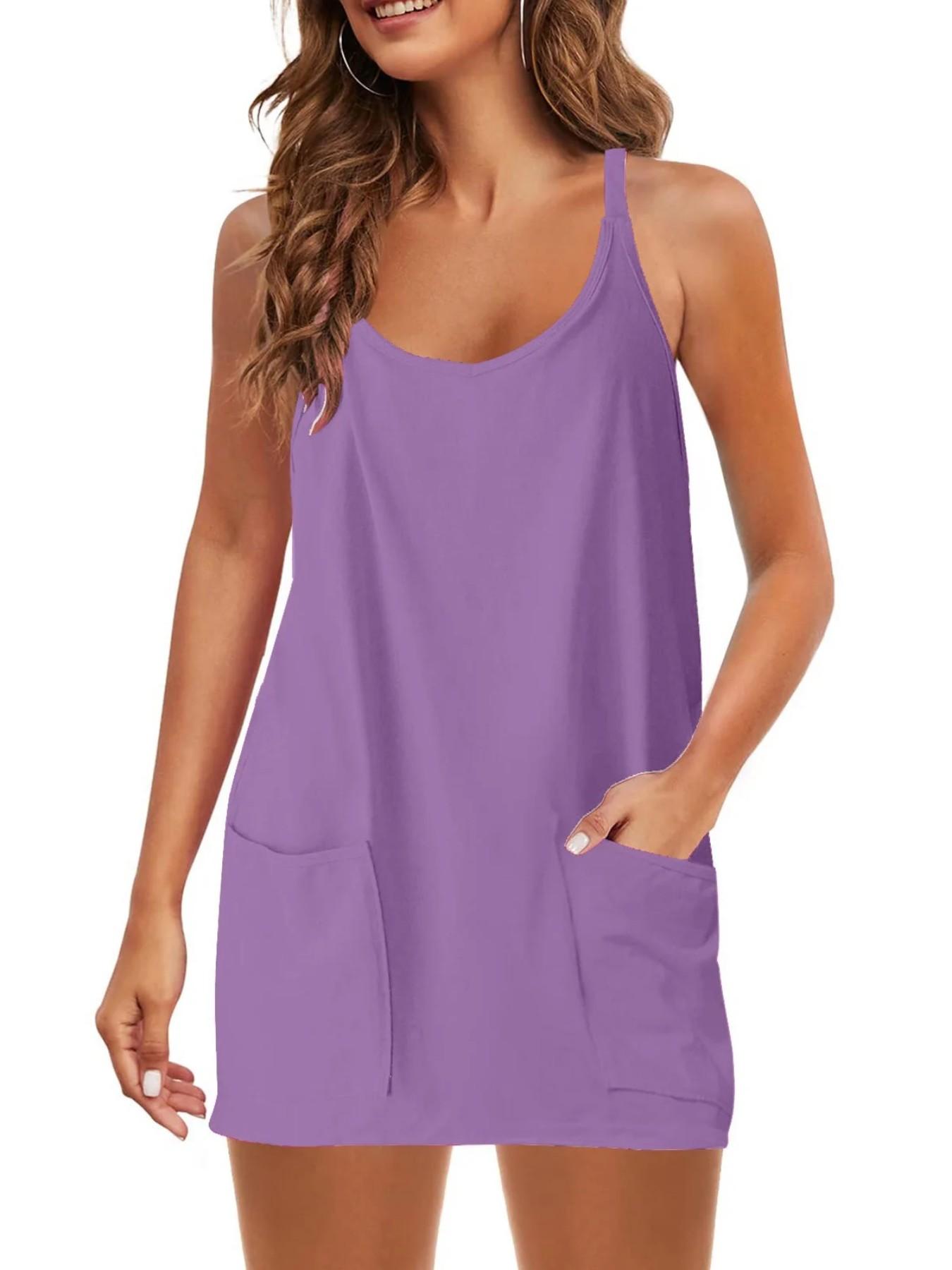 Women's Tank Top & One-Piece Short Set, European-American Style, Perfect for Daily Wear, Ideal for Comfortable, Fashionable Summer